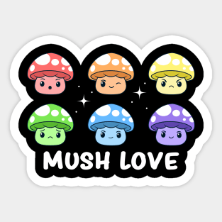 Gay Pride Flag Rainbow Cute Mushroom Lgbt Fungi Sticker